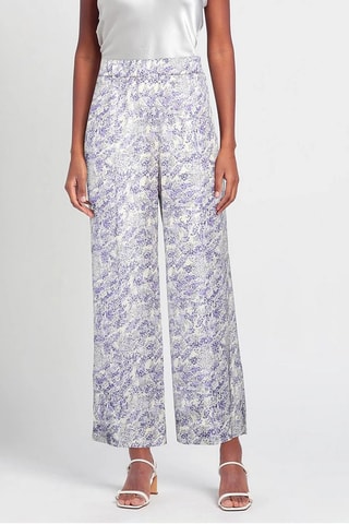 Pantalon en soie taille haute - Violet