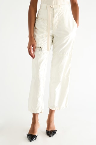 Pantalon taille haute en soie - Blanc