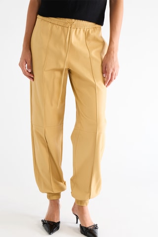 Pantalon en cuir d'agneau - Jaune