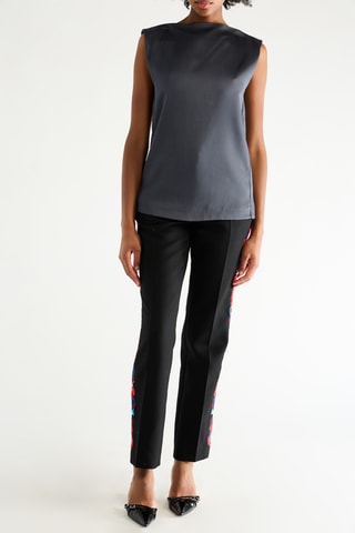Pantalon en laine taille haute - Noir