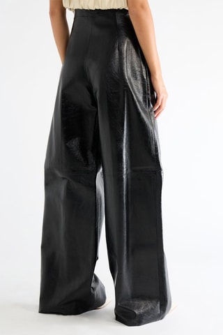 Pantalon en cuir d'agneau - Noir