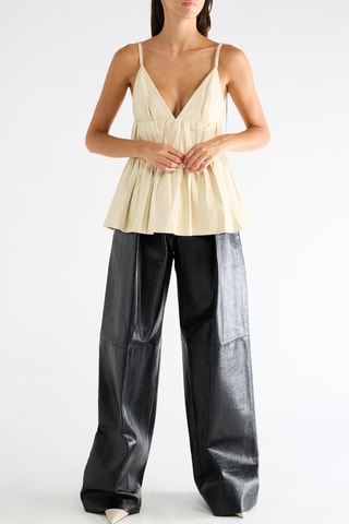 Pantalon en cuir d'agneau - Noir