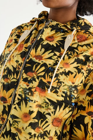 Veste à capuche en soie - Jaune