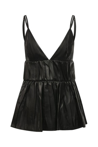 Top en cuir - Noir