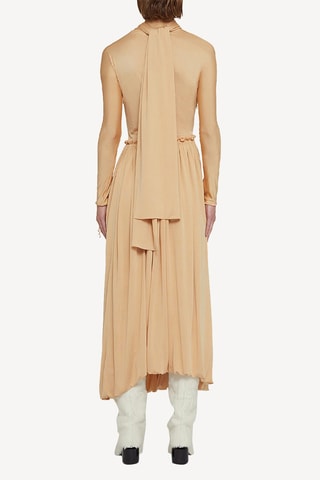 Robe drapée en soie - Saumon