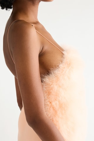 Robe droite bi-matière - Rose