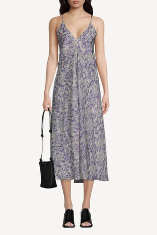 Robe droite en soie - Gris clair