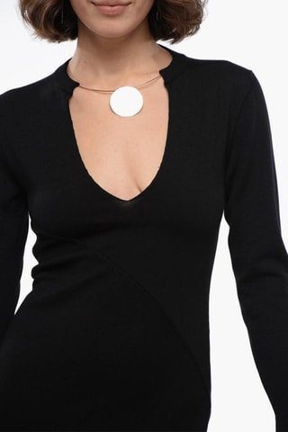 Robe droite en laine vierge - Noir