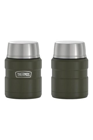 Porte-aliments isotherme compact et cuillère en acier inoxydable King - 47 cl