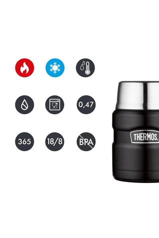 Porte-aliments isotherme en acier inoxydable King - 47 cl