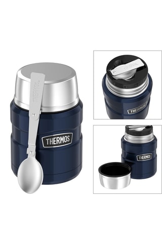 Porte-aliments isotherme et cuillère en acier inoxydable King - 47 cl