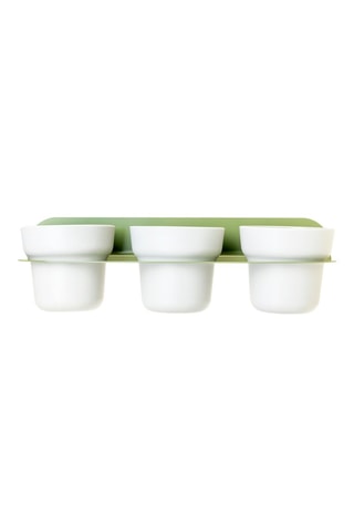 Jardinière murale en farine de bambou - 43 x 16 x 15 cm - Gris clair et vert clair