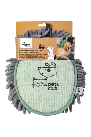 Moufle anti-poils pour chien et chat - Vert d’eau et gris foncé
