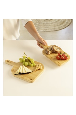 2 plateaux de service en bambou - 30 x 20 x 3 cm