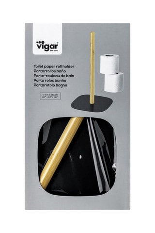 Porte-rouleau de papier toilette en bambou - Noir