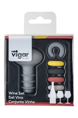 1 bouchon de bouteille à vin et 6 marque-verres en silicone