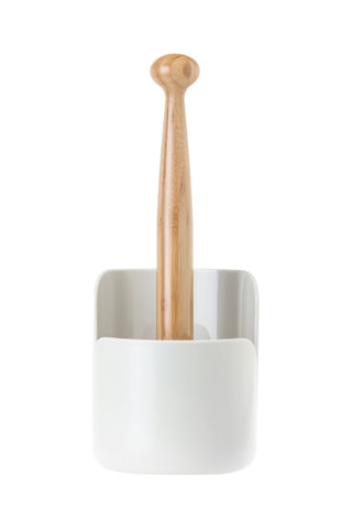 Porte-rouleaux de cuisine en bambou - 14,4 x 14,4 x 36,1 cm