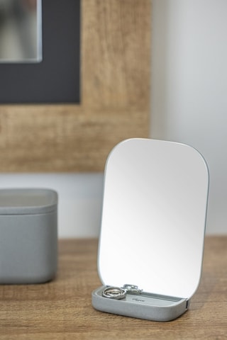 Miroir de salle de bain - 12 x 7,1 x 17 cm - Gris