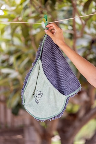 Serviette pour chien - Vert d’eau et gris foncé