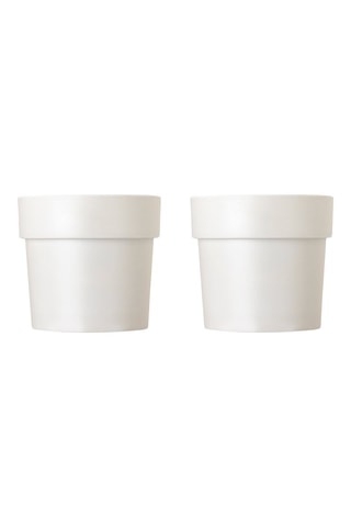 2 pots en farine de bambou - Gris clair