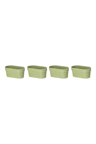 4 pots en farine de bambou - Vert