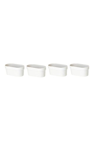 4 pots en farine de bambou - Gris clair
