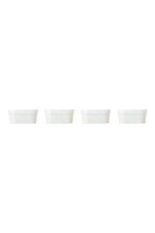 4 pots en farine de bambou - Gris clair