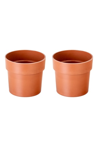 2 pots en farine de bambou - Marron