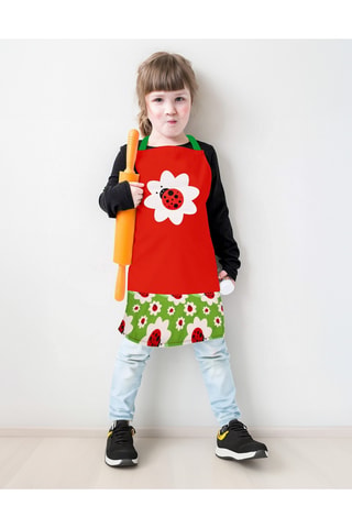 Tablier - Blanc, noir, rouge et vert