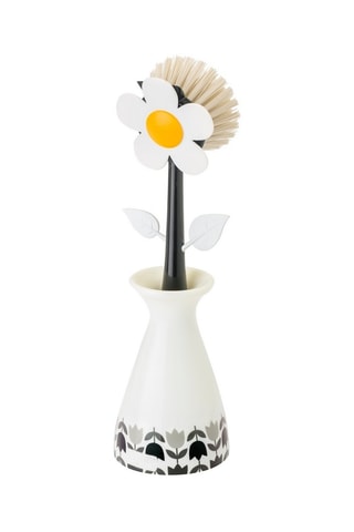 Brosse à vaisselle avec support Blanc
