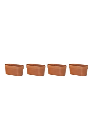 4 pots en farine de bambou - Marron