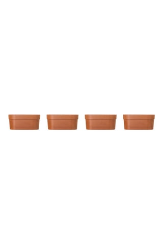 4 pots en farine de bambou - Marron