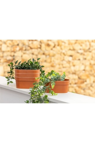 4 pots en farine de bambou - Marron