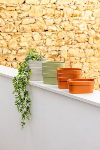 4 pots en farine de bambou - Marron