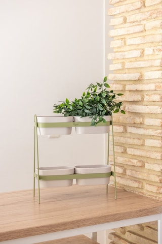 Jardinière 2 niveaux - 34,5 x 14,5 x 38 cm - Vert
