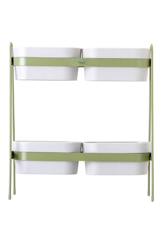 Jardinière 2 niveaux - 34,5 x 14,5 x 38 cm - Vert