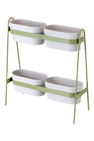 Jardinière 2 niveaux - 34,5 x 14,5 x 38 cm - Vert
