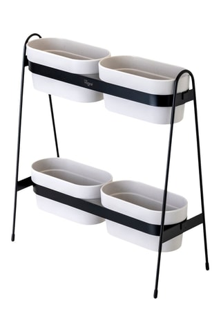 Jardinière 2 niveaux - 34,5 x 14,5 x 38 cm - Noir