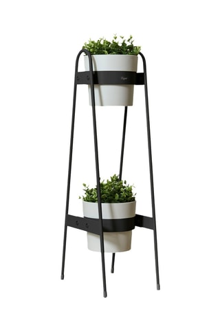Jardinière 2 niveaux - 20 x 30 x 75 cm - Noir