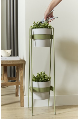 Jardinière 2 niveaux - 20 x 30 x 75 cm - Vert