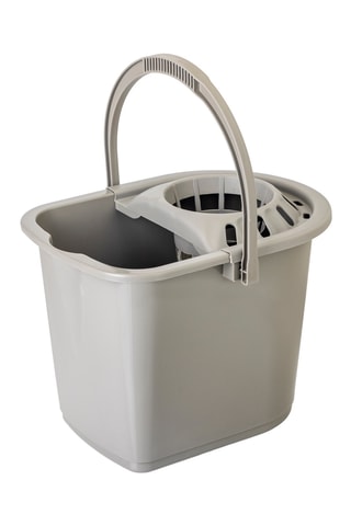 Seau avec essoreur - 5 l - Gris