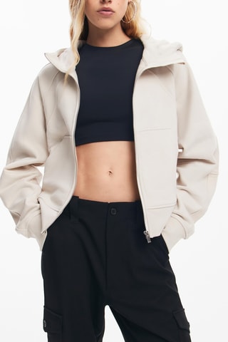 Sweat regular à capuche - Beige