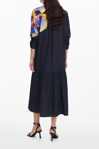 Robe chemise - Noir et violet
