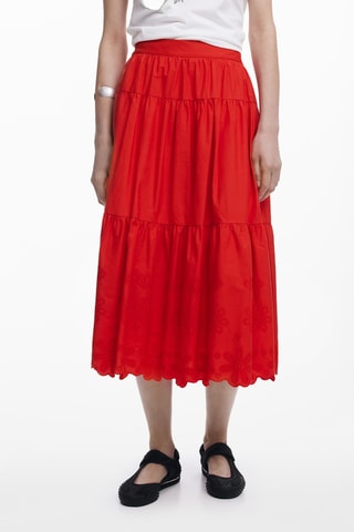 Jupe midi - Rouge
