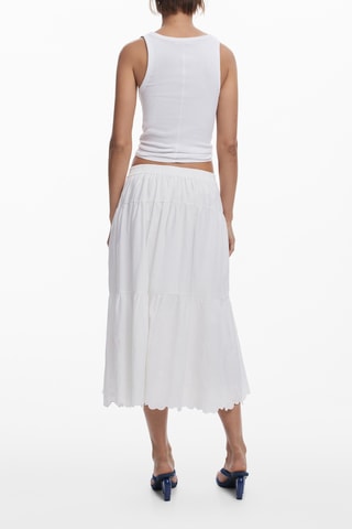 Jupe midi regular - Blanc