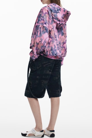 Sweat oversize à capuche - Rose