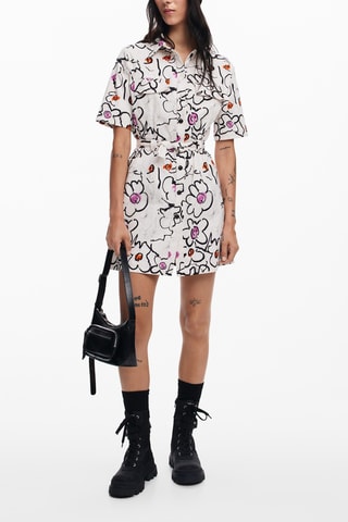 Robe chemise - Blanc et noir