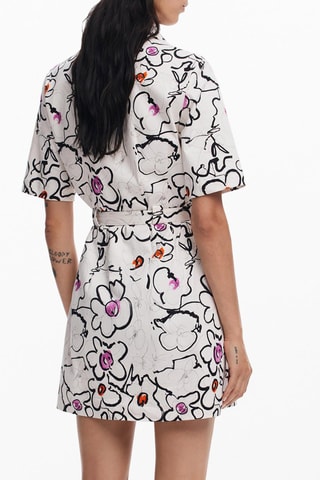 Robe chemise - Blanc et noir