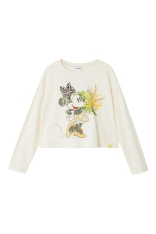 T-shirt Minnie Disney - Blanc et jaune