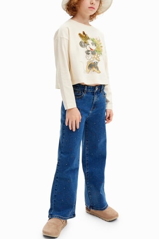 T-shirt Minnie Disney - Blanc et jaune